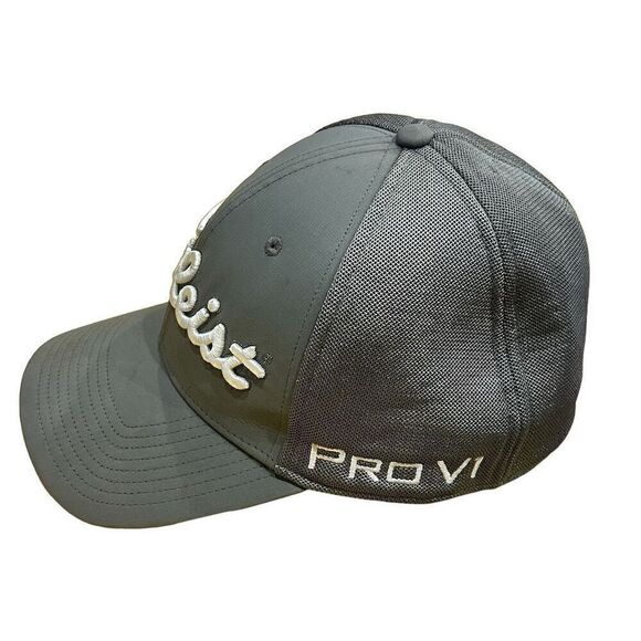 Titleist Men's Tour Performance Mesh Golf Hat Gray Small Pro V1 FJ Logo Flex m/l - Picture 2 of 6